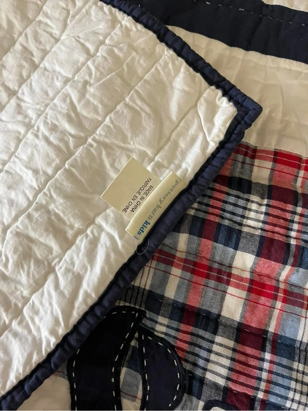 Pottery Barn Kids Crib Madras quilt 36x48